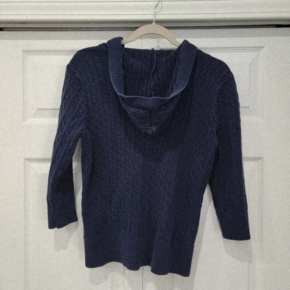 Women's Blue Cable Knit Cardigan - Picture 8 of 8